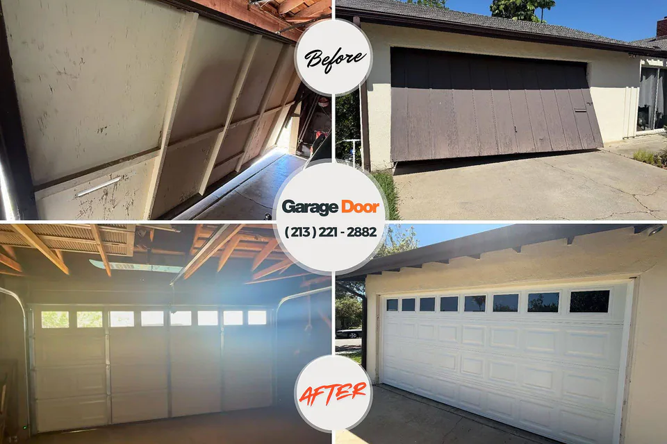 Before and after: garage door repair Swedesboro, NJ